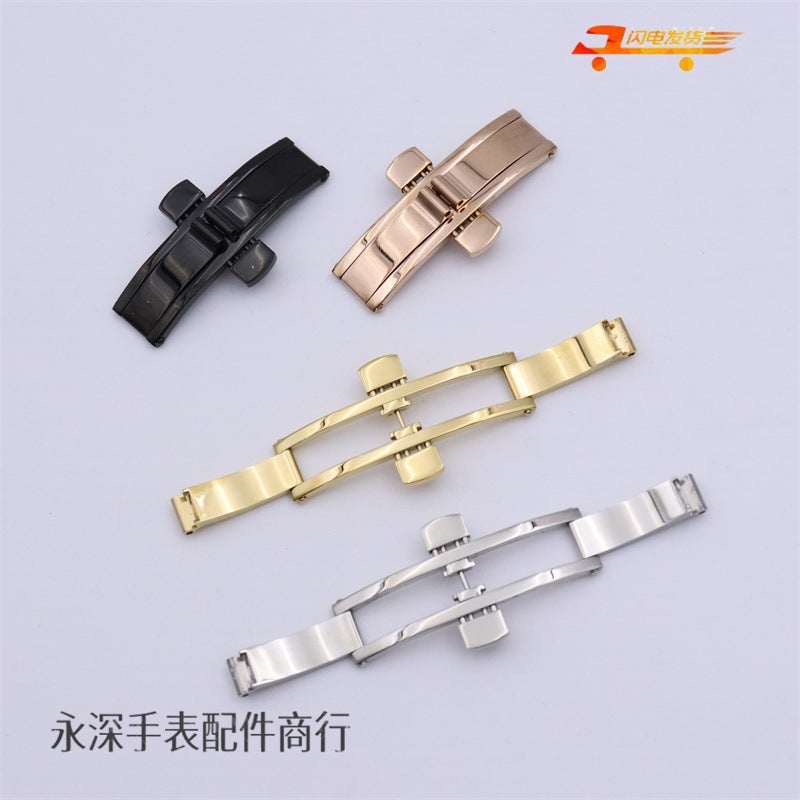 Watch Buckle Accessories Stainless Steel L2 Butterfly Buckle Double Press Foldableing Buckle Steel Belt Connecting Buckle Men'S And Women'S Watch Chain Buckle - Image 2